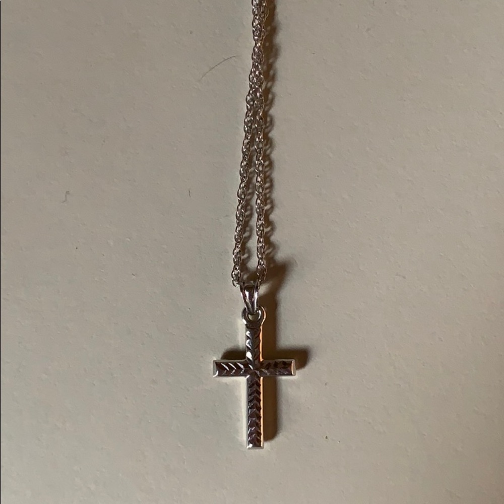 14k white gold cross